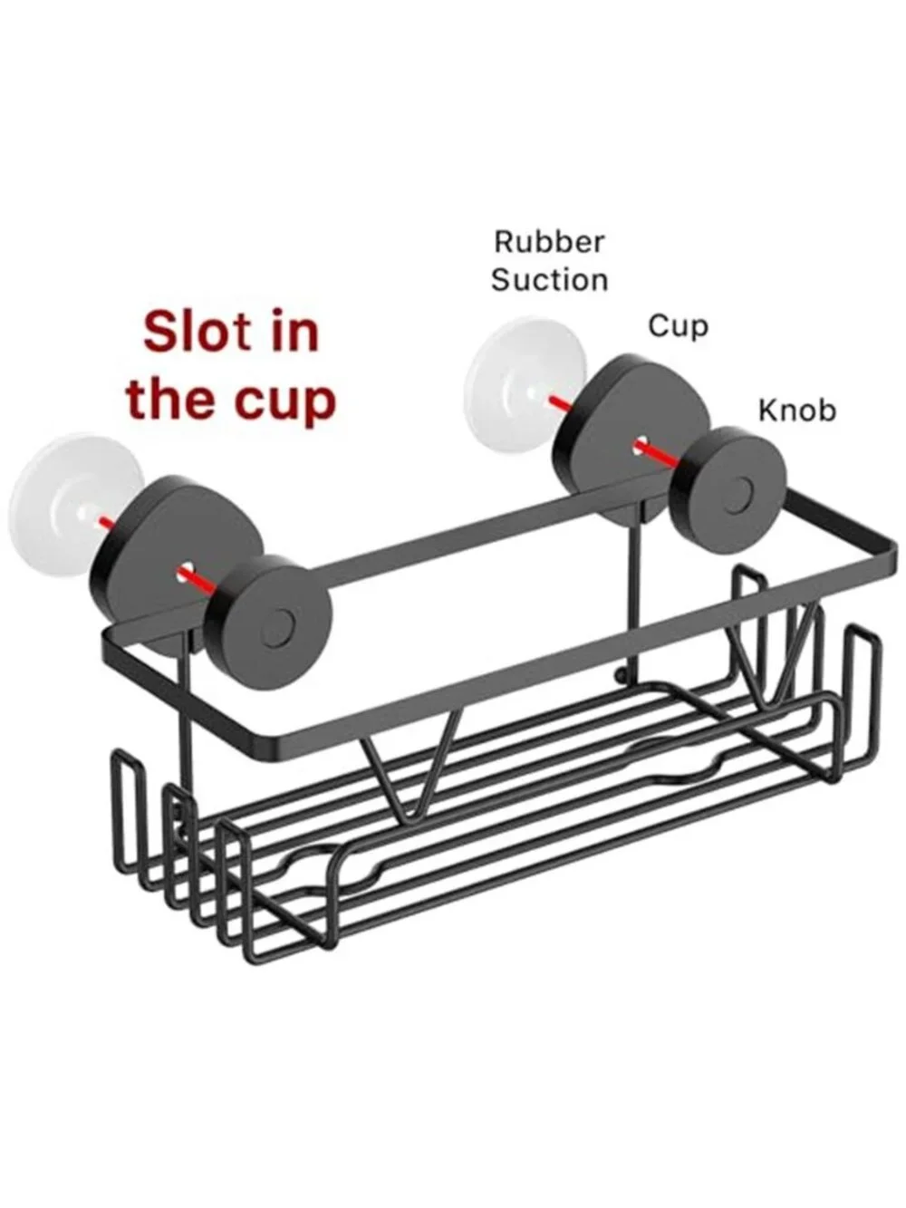 Suction Cup Shower Caddy Bathroom Organizer Rust Proof Wall Shelf No Drill Rack